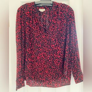 Zadig&Voltaire red cheetah print blouse size XS